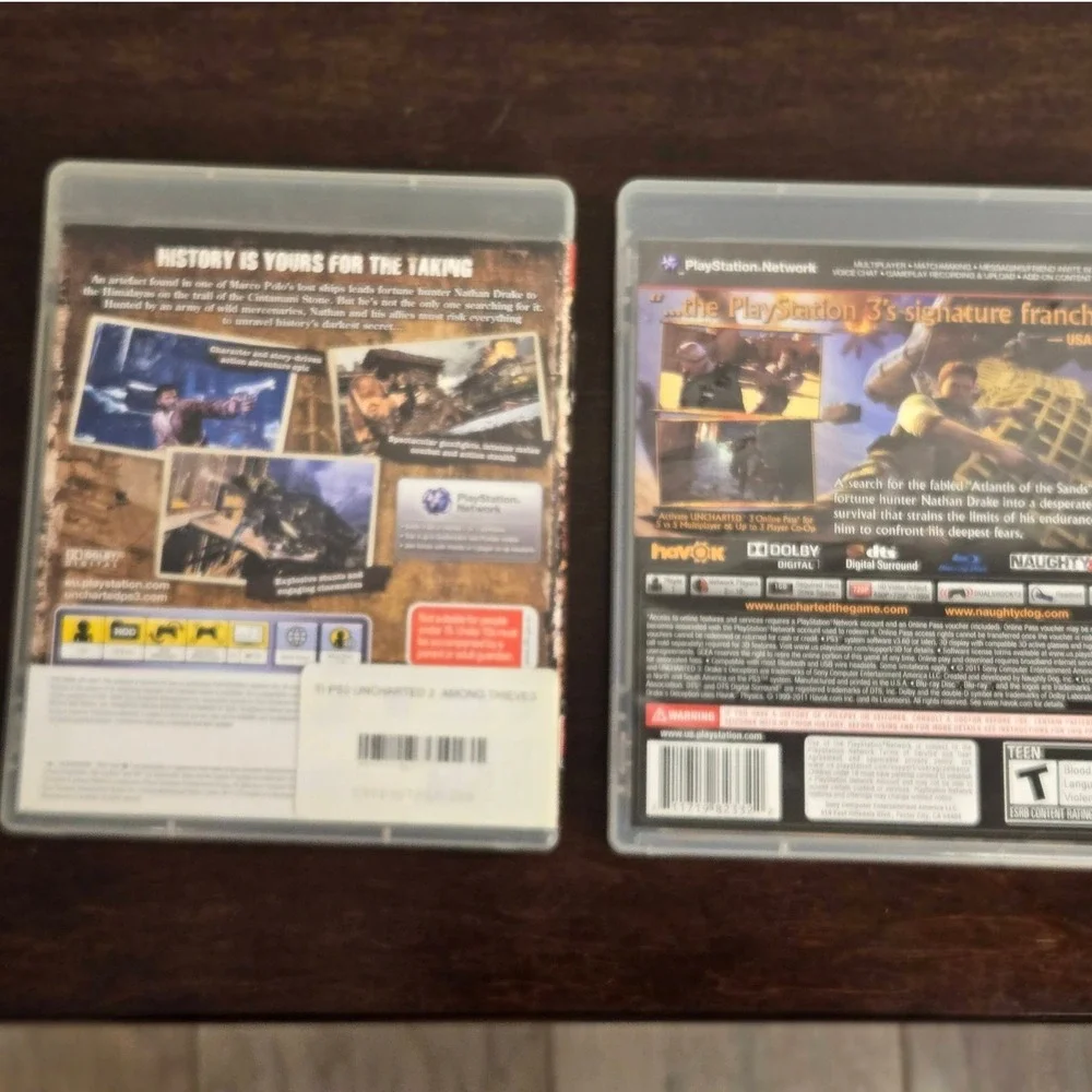 Sony Uncharted 2 & 3 PS3 Games Bundle Nathan Drake Collection